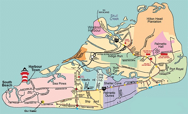 Map Of Sea Pines Hilton Head Hhi 6 Br Beach & Golf Home Maps And Location